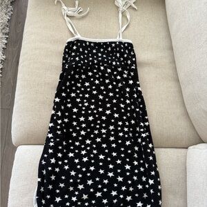 Divided Black and White Star Print Sundress